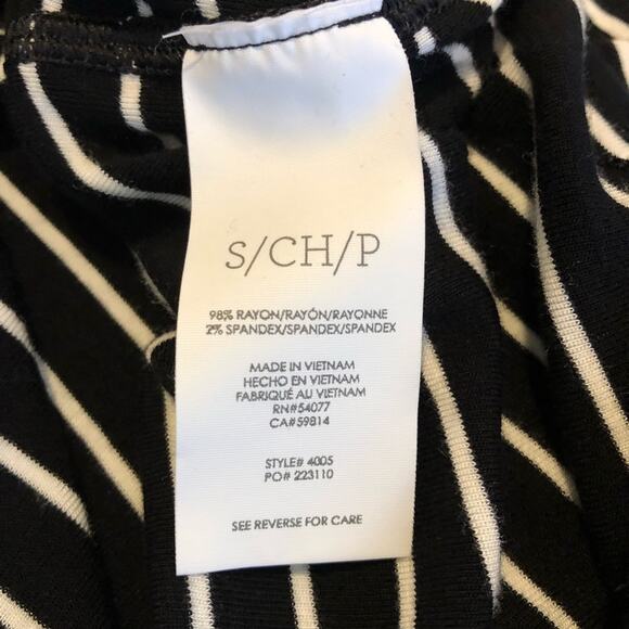 Cabi black white striped jersey knit top size Small #4005 - Picture 7 of 12